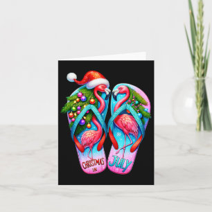 Hübsche Flamingo Flip Flops Tropischer Sommer Weih Karte