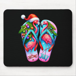 Hübsche Flamingo Flip Flops Tropischer Sommer Weih Mousepad
