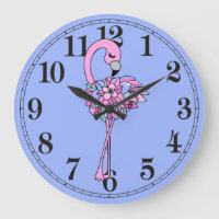 Hübsche Flamingo-Runde (große Wall-Uhr)