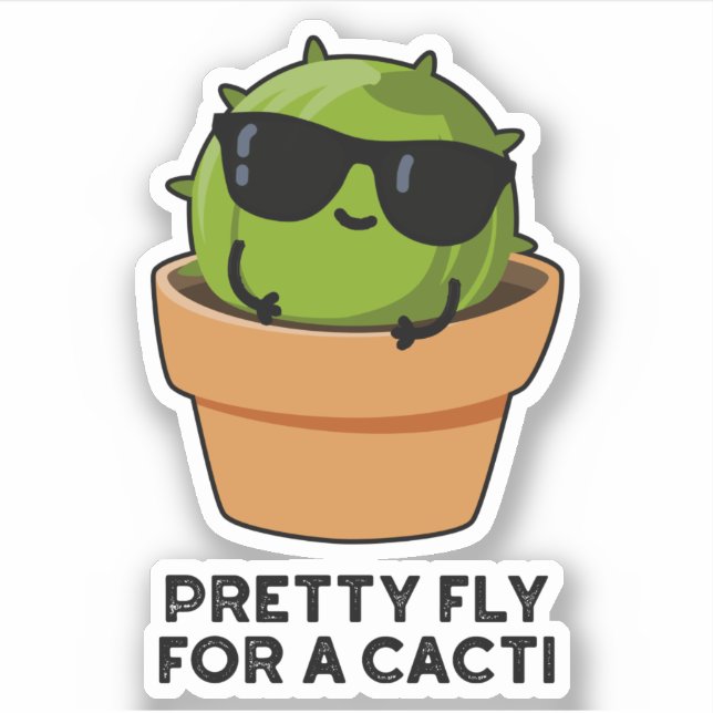 Hübsche Fliege für einen Cacti Funny Cactus Pub Aufkleber (Vorderseite)