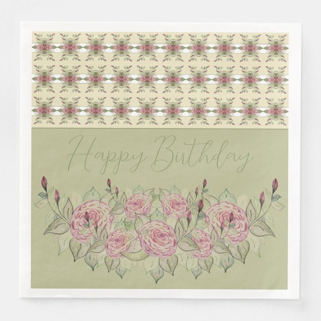 Hübsche Flora und Muster gemischt Serviette (Vorderseite)