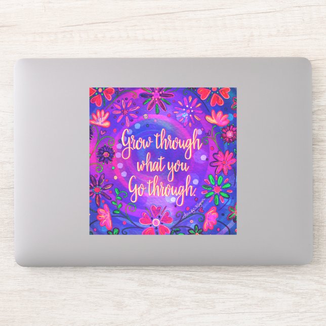 Hübsche Flora wächst durch das, was man durchläuft Aufkleber (Computer)