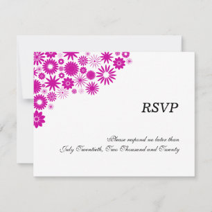 Hübsche Floral Fuchsia-RSVP-Karten / Antwortkarten Einladung