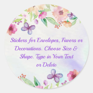 Hübsche, florale Aufkleber, Personalisierte jeden Runder Aufkleber