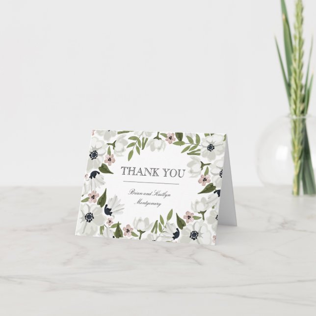 Hübsche florale Dankeskarten Dankeskarte (Vorderseite)