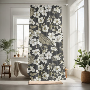 Hübsche florale dekorative auffällige duschvorhang