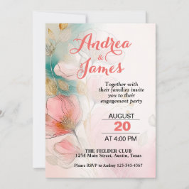 Hübsche florale Engagement Einladung
