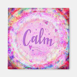 Hübsche florale Inspirivity ONE WORD Pink Magnet