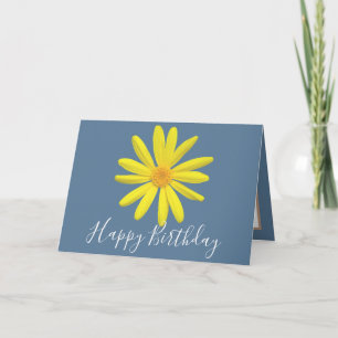 Hübsche florale Moderne Daisy Blume Blue Birthday Karte