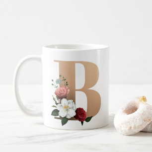 Hübsche florale Monogramm B, Kaffeetasse