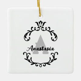 Hübsche florale Monogramm/Name Keramikornament