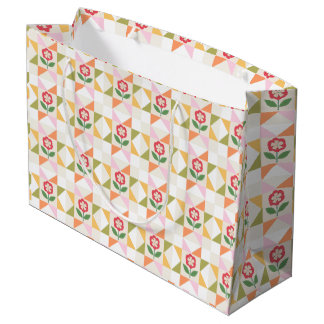 Hübsche florale Patchwork-Quilt-Geschenktasche Große Geschenktüte