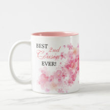 Hübsche Florale Rosa Wasserfarbe Beste Cousine zwe