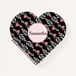 Hübsche florale Rose Notizbuch