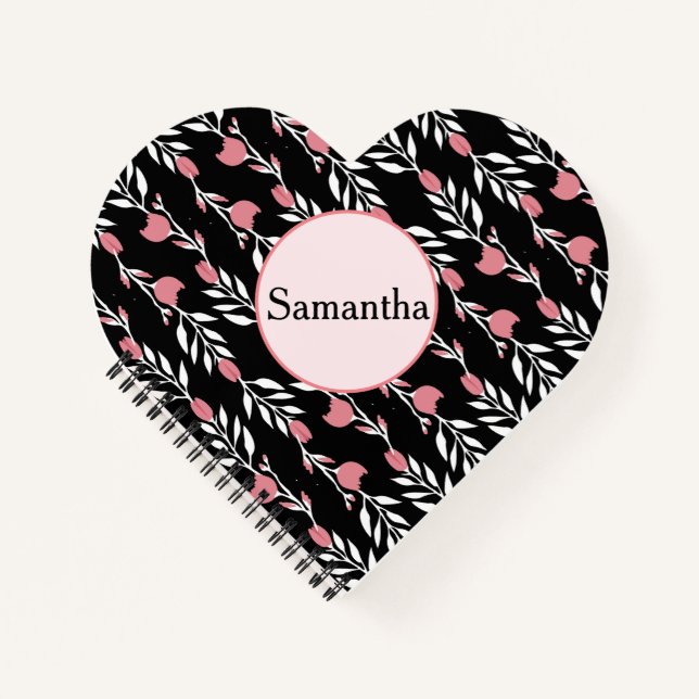 Hübsche florale Rose Notizbuch (Vorderseite)