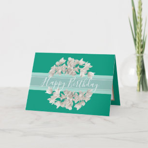 Hübsche florale White Orchid Blume Bouquet Geburts Karte