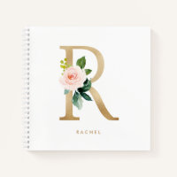 Hübsche Florals Imitats Gold Foil Letter R Monogra
