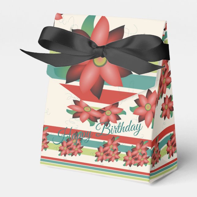 Hübsche Flower-and-Strip-Gesichtsbox Geschenkschachtel (Vorderseite)