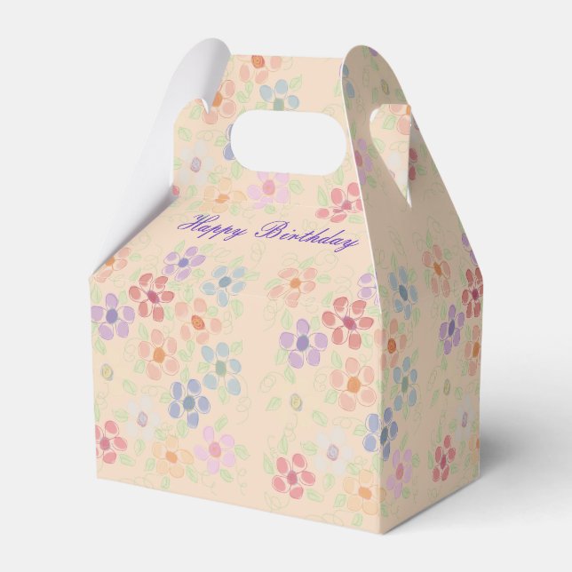 Hübsche Flower Guest-Bevorzugung Geschenkschachtel (Rückseite)