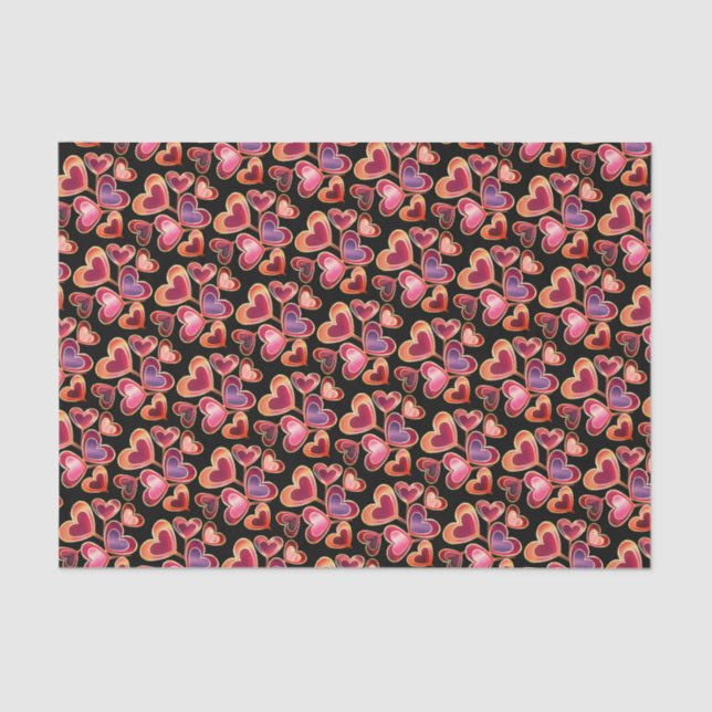 Hübsche Foil Textured Stack Double Heart Lollipops Seidenpapier (Vorderseite)