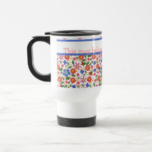 Hübsche Folklorekunstflora auf weißer Reise Mug Reisebecher