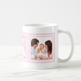 Hübsche Fotos des Rosa-2 mit großem Monogramm Tasse