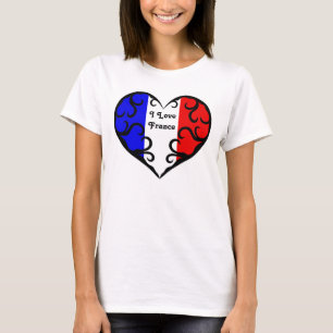 Hübsche französische Liebe Frankreich des Herzen T-Shirt