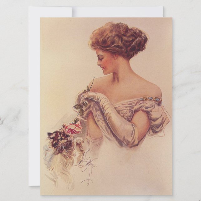 Hübsche Frau, die ein Kitten hält Karte (Vorderseite)