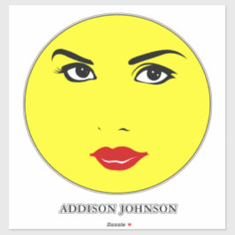 Hübsche Frau Glamourous Chic Yellow Smile Name 14" Aufkleber