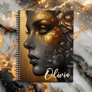 Hübsche Frau in Gold Ethereal Personalisiert Planer