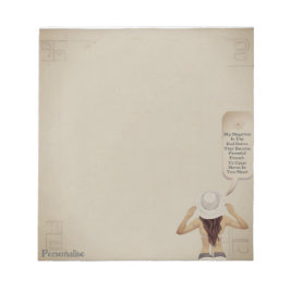 Hübsche Frau Motivierend Quote ScrapbookPaper Notizblock