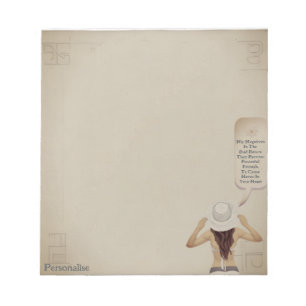 Hübsche Frau Motivierend Quote ScrapbookPaper Notizblock