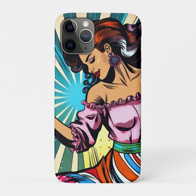 Hübsche Frauentänzerin Salsa Pop Art Case-Mate iPhone Hülle (Rückseite)