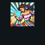 Hübsche Frauentänzerin Salsa Pop Art Leinwanddruck<br><div class="desc">Schöne Frau tanzt Salsa in einem Pop Art Comic Stil. Farbenfrohe ai Art für diejenigen, die Liebe zu tanzen.</div>