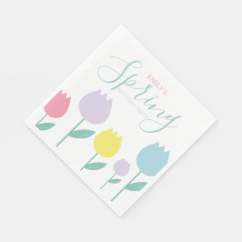 Hübsche Frühlings-Tulpen Pastell-Blumen Geburtstag Serviette