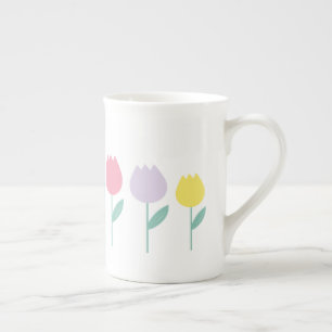 Hübsche Frühlings-Tulpen Pastell-Blumen Prozellantasse