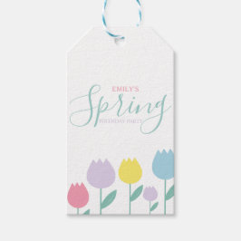 Hübsche Frühlings-Tulpen Pastell Florale Geburtsta Geschenkanhänger