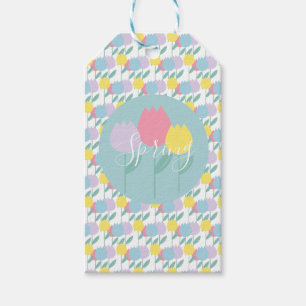 Hübsche Frühlings-Tulpen Pastell Florale Geburtsta Geschenkanhänger
