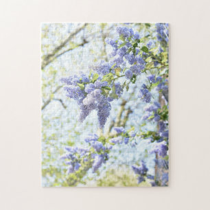 Hübsche Frühlingsblumen Lila blühende Baumnatur Puzzle