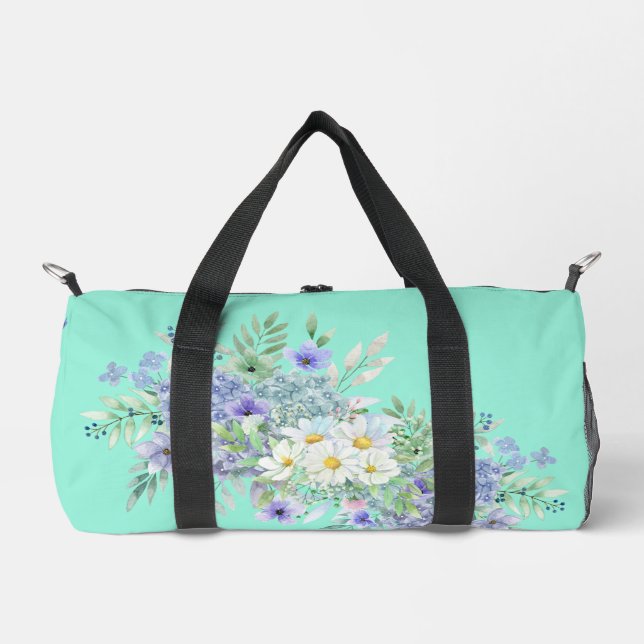 Hübsche Frühlingsdiäten & Blue Wildblumen Duffle Bag (Vorderseite)