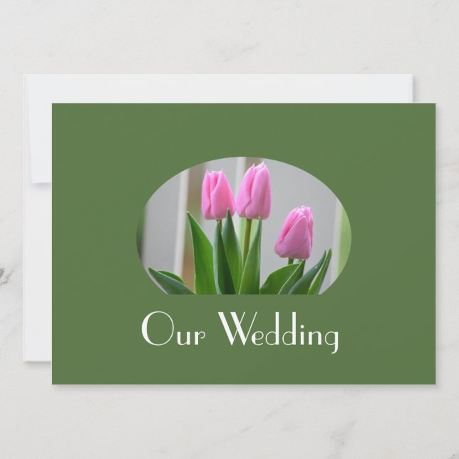 Hübsche Frühlingspinke Tulpe Blume Christlich Hoch Einladung (Rückseite)