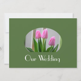 Hübsche Frühlingspinke Tulpe Blume Christlich Hoch Einladung