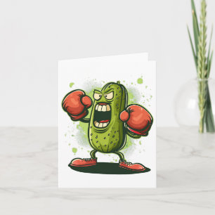 Hübsche Funny Pickle Outfit mit Boxhandschuhen Karte