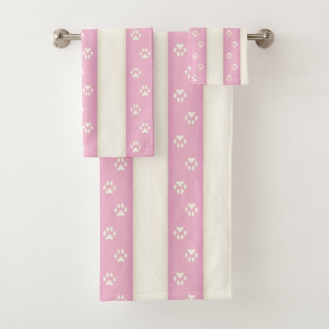 Hübsche Gaben auf Pink und Weiß Streifen Badhandtuch Set (Insitu)
