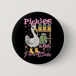 Hübsche Gänse-Meme-Gurken-Gurken-Gurken und Panik Button