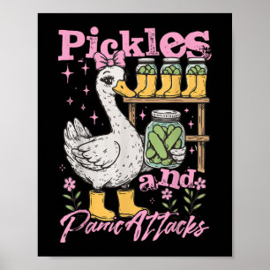 Hübsche Gänse-Meme-Gurken-Gurken-Gurken und Panik Poster