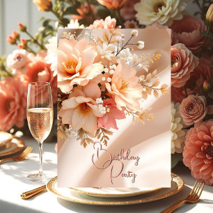 Hübsche Geburtstagsparty Seide Pfirsich Pink Rosa  Einladung