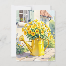 Hübsche gelbe Blumen im Wasserbecken Postkarte