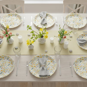 Hübsche gelbe Frühlingswildblumen Pappteller