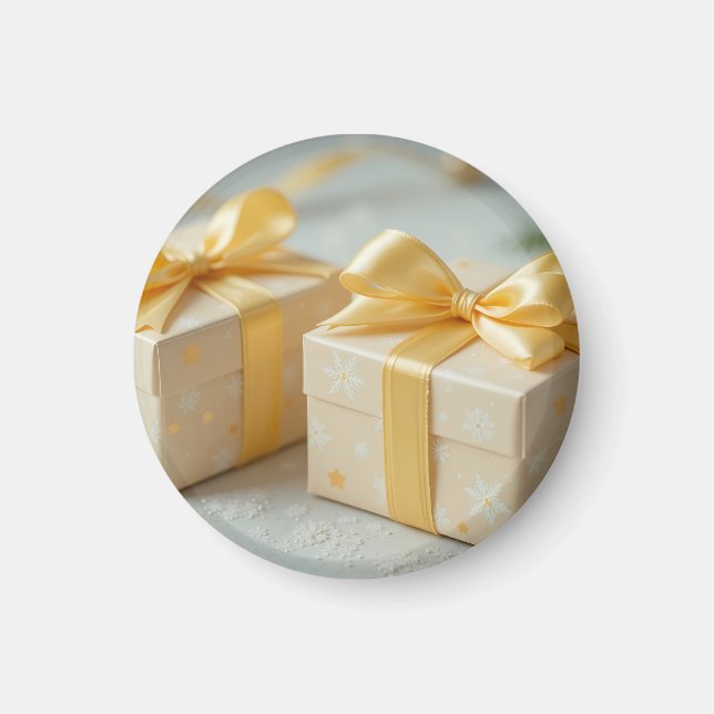 hübsche gelbe Geschenkbox Magnet (Vorne)